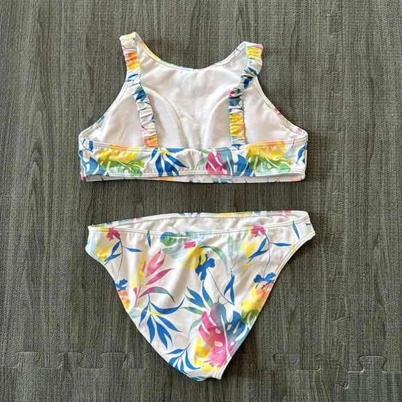 Roxy White and Multicolor Floral Bikini Set - Girls Size 14 - Picture 4 of 7